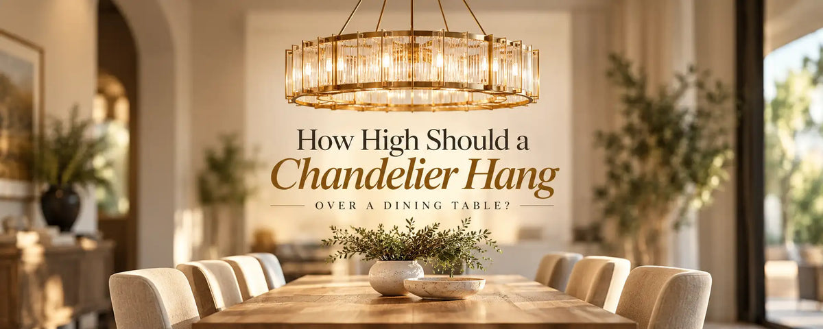 Chandelier hanging on the table