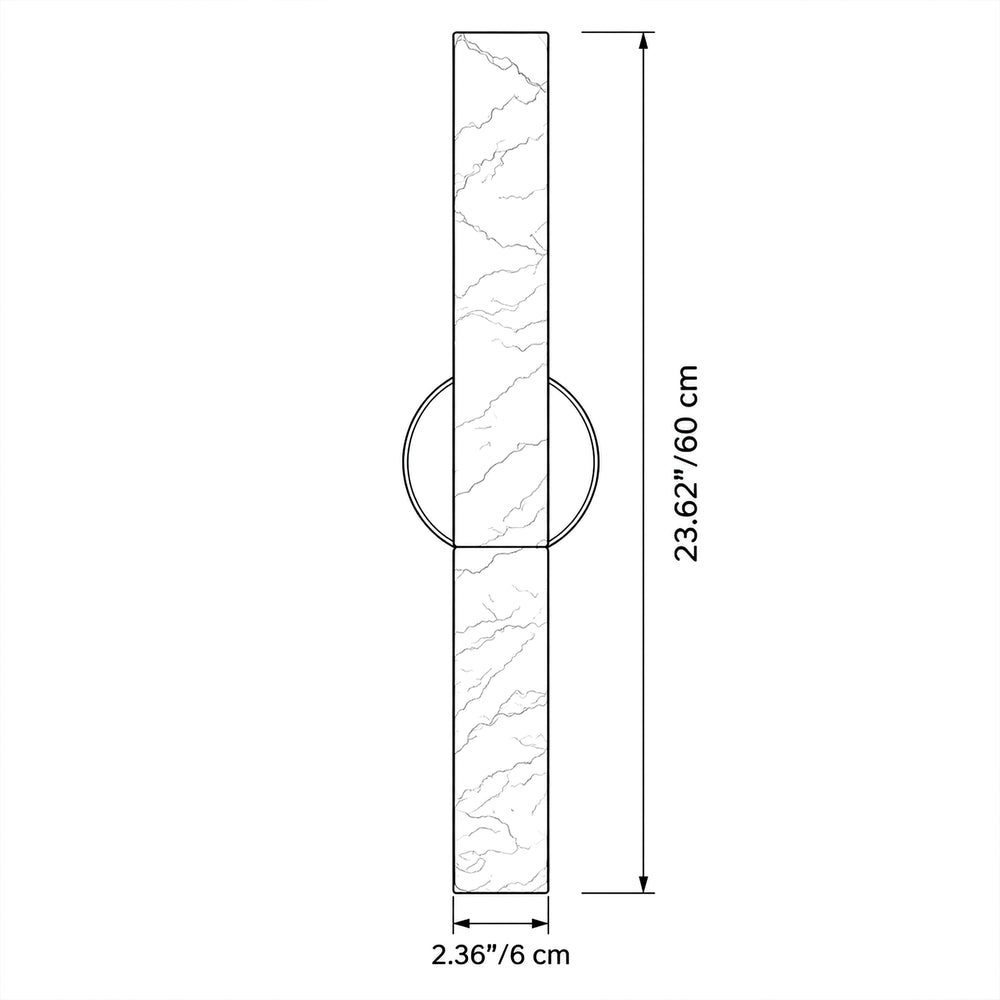 Spanish Alabaster Brass Notched Bar Sconce dimensions