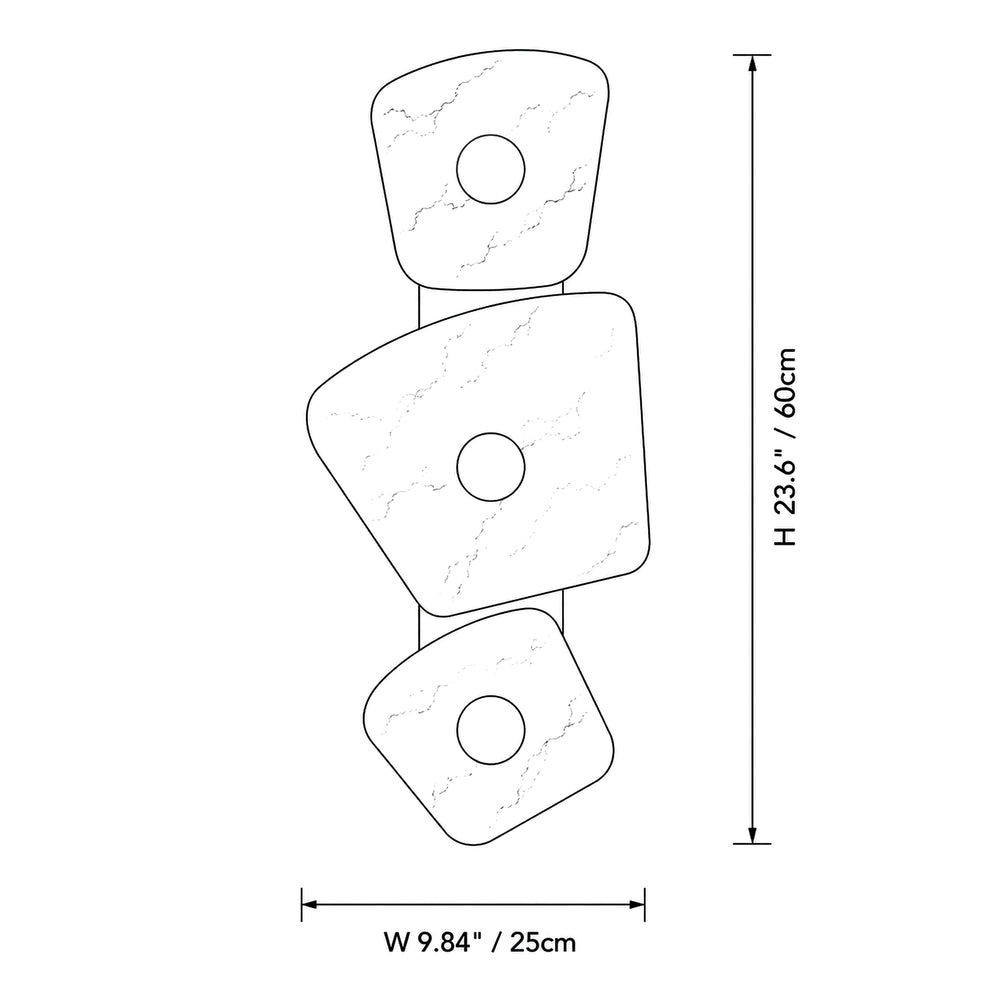 Modern Spanish Alabaster 3-Light Organic Wall Sconce dimensions